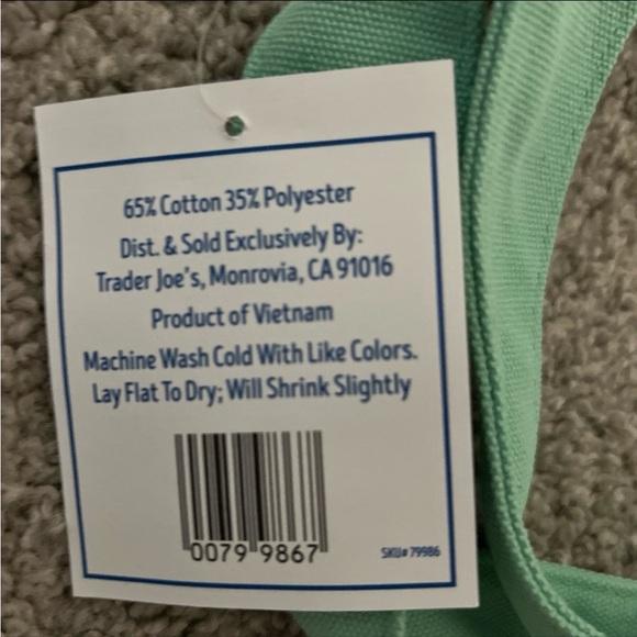 4 Trader Joes Mini Pastel Canvas Tote Bags - Picture 3 of 3